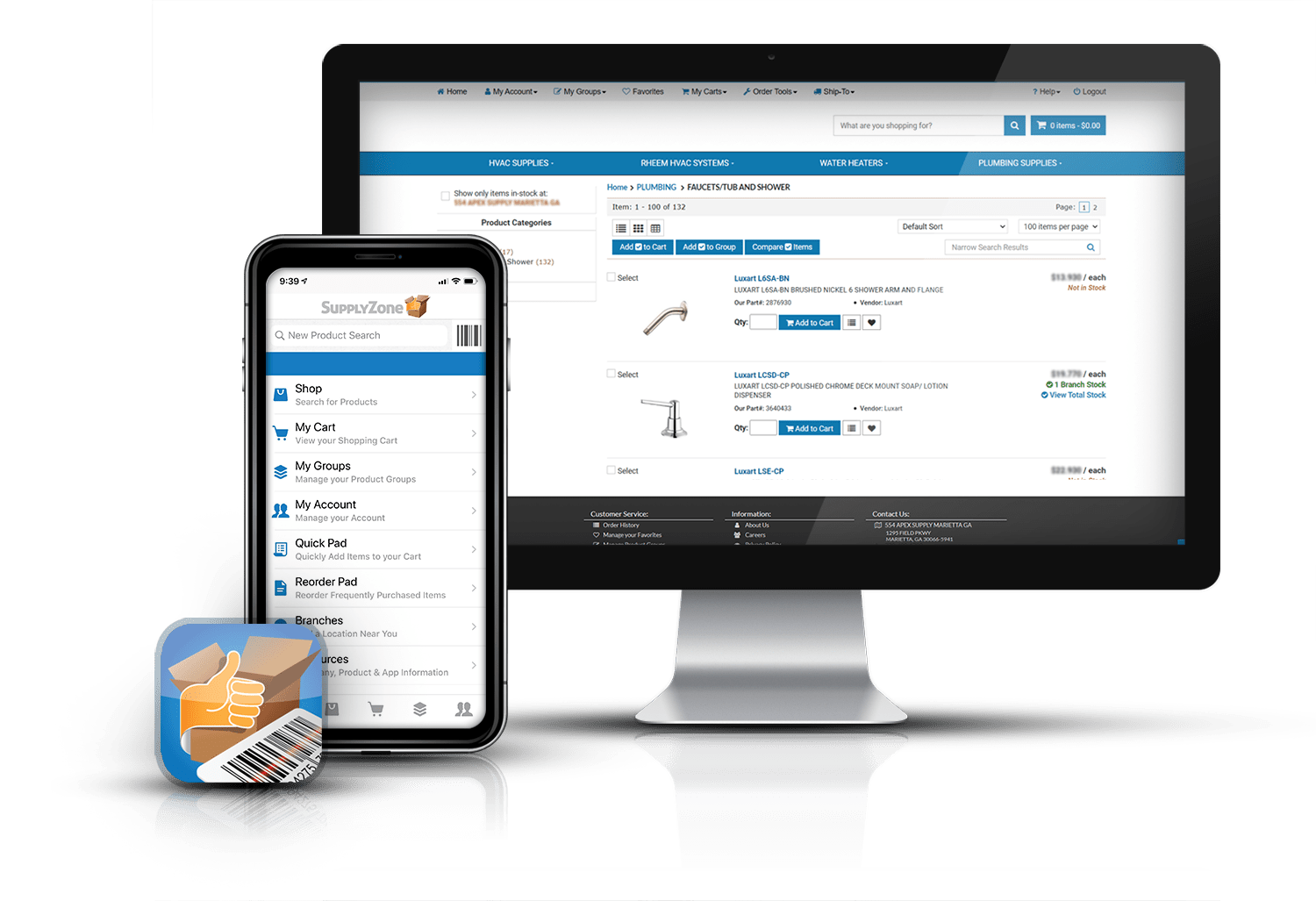 Supply web website on computer and phone